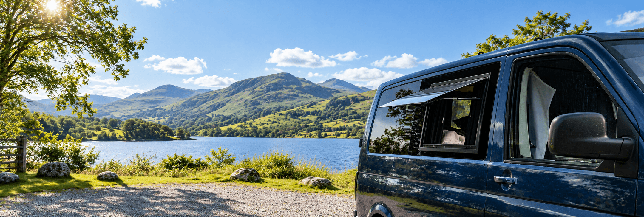 Safari-style opening glass fitted to a Volkswagen Transporter.